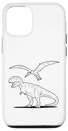 Kinder - T-Shirt zum ausmalen & bemalen, DIY Dinosaurier Fun Hülle für iPhone 12/12 Pro von Tyrannosaurus Rex Pterosaurier Kinder DIY Malen