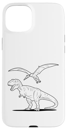 Kinder - T-Shirt zum ausmalen & bemalen, DIY Dinosaurier Fun Hülle für iPhone 15 Plus von Tyrannosaurus Rex Pterosaurier Kinder DIY Malen