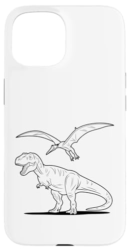 Kinder - T-Shirt zum ausmalen & bemalen, DIY Dinosaurier Fun Hülle für iPhone 15 von Tyrannosaurus Rex Pterosaurier Kinder DIY Malen