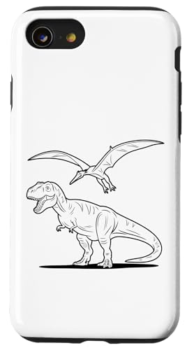 Kinder - T-Shirt zum ausmalen & bemalen, DIY Dinosaurier Fun Hülle für iPhone SE (2020) / 7 / 8 von Tyrannosaurus Rex Pterosaurier Kinder DIY Malen