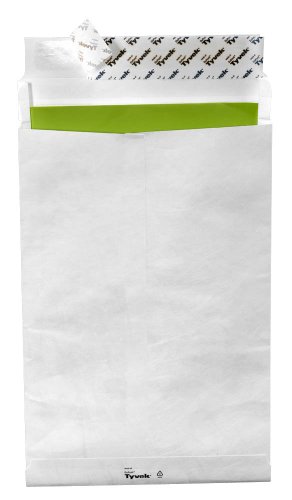 Tyvek 00011841 Faltentasche C4 (229X324X38 Mm), Weiß, Mit Spitzboden, Haftklebend, 100 Stück von Tyvek