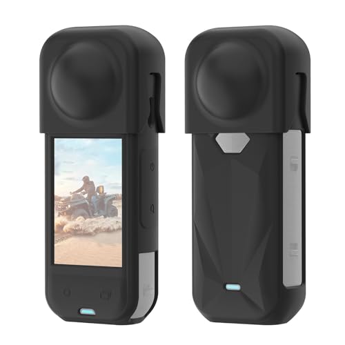 TzezFoz Silikon-Schutzhülle mit Objektivabdeckung, passend für Insta360 X5, Gehäuse aus weichem Gummi + Objektivdeckelabdeckung, stoßfeste Griffhülle für Insta360-X5 Kamera - Schwarz TzezFoz Silikon-Schutzhülle mit Objektivabdeckung, passend für Insta360 X5, Gehäuse aus weichem Gummi + Objektivdeckelabdeckung, stoßfeste Griffhülle für Insta360-X5 Kamera - Schwarz von TzezFoz