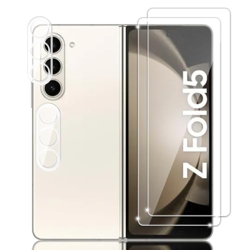 Tzstz 2+2 Stück Screen Protector, for Samsung Galaxy Z Fold 5 5G,9H Hardness, Anti Scratch, Samsung Galaxy Z Fold5 5G Schutzfolie aus gehärtetem Glas von Tzstz