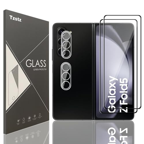 Tzstz 2+2 Stück Screen Protector, for Samsung Galaxy Z Fold 5 5G,9H Hardness, Anti Scratch, Samsung Galaxy Z Fold5 5G Schutzfolie aus gehärtetem Glas von Tzstz