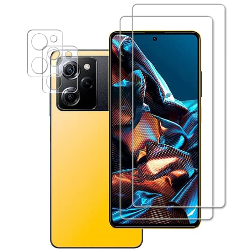 Tzstz 2+2 Stück Screen Protector, for Xiaomi POCO X5 Pro 5G,9H Hardness, Anti Scratch, Xiaomi POCO X5 Pro 5G Schutzfolie aus gehärtetem Glas von Tzstz