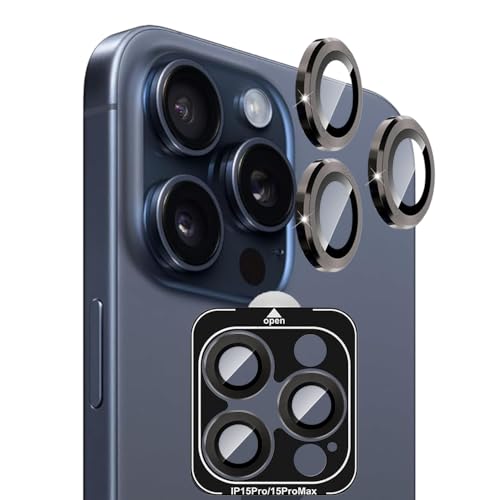 Tzstz【2 Stück – Schwarz】für iPhone 15 Pro Max Kamera Schutz Kratzfest 9H Härte für iPhone 15 Pro Max – Schwarz Kamera Rückseite Schutz von Tzstz