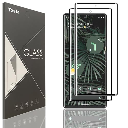 Tzstz 2 Stück Screen Protector, for Google Pixel 6 Pro, 3D Vollbild Overlay，9H Hardness, Anti Scratch, Google Pixel 6 Pro Schutzfolie aus gehärtetem Glas von Tzstz