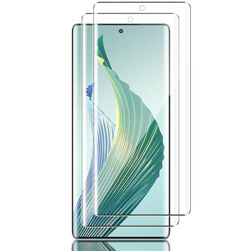 Tzstz 2 Tempered Glass Screen Protector ，for HONOR Magic5 Lite，3D Curved Screen Protector，Anti-Scratch， Waterproof，Compatible Fingerprint，HD Klar Schutzfolien von Tzstz