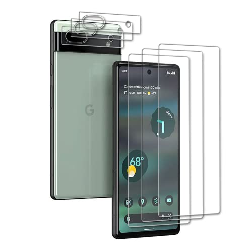 Tzstz 3+3 Stück Screen Protector, for Google Pixel 6a,9H Hardness, Anti Scratch, Google Pixel 6a Schutzfolie aus gehärtetem Glas von Tzstz