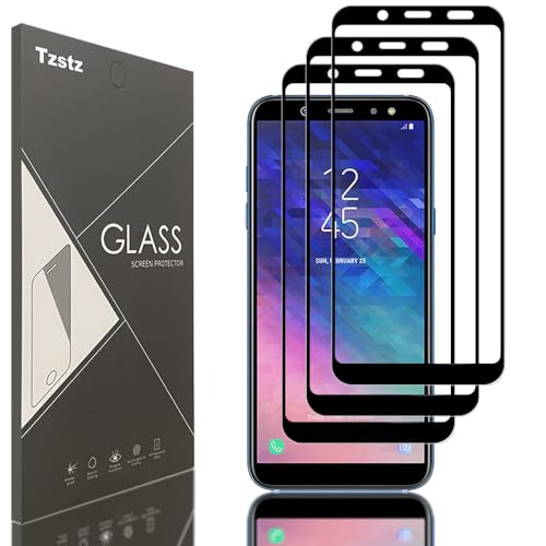 Tzstz 3 Stück Displayschutzfolie aus Hartglas, for Samsung Galaxy A6 2018/A8 2018/J6,9H Hardness, Anti Scratch, Samsung Galaxy A6 2018/A8 2018/J6 Schutzfolie aus gehärtetem Glas von Tzstz