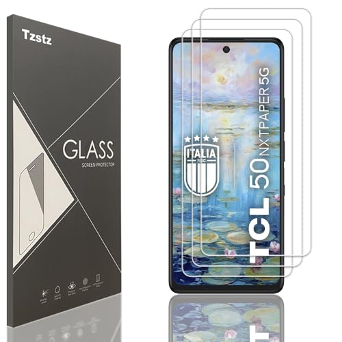 Tzstz 3 Stück Displayschutzfolie aus Hartglas für TCL 50 NxtPaper/TCL 50 Pro NxtPaper 6.8", Härtegrad 9H, kratzfest, HD-Displayschutzfolie von Tzstz