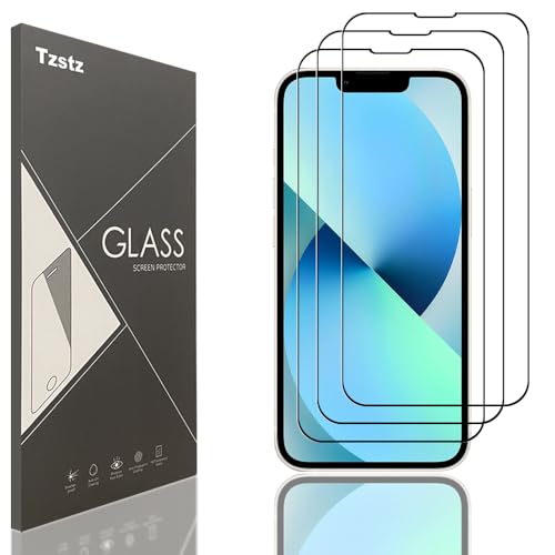 Tzstz 3 Stück Displayschutzfolie aus Hartglas für iPhone 13/13Pro/14 6,1 Zoll, Härtegrad 9H, kratzfest, HD-Displayschutzfolie Tzstz 3 Stück Displayschutzfolie aus Hartglas für iPhone 13/13Pro/14 6,1 Zoll, Härtegrad 9H, kratzfest, HD-Displayschutzfolie von Tzstz