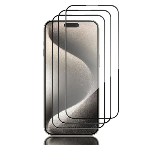 Tzstz 3 Stück Screen Protector, for iPhone 15 Pro Max,9H Hardness, Anti Scratch, iPhone 15 Pro Max Schutzfolie aus gehärtetem Glas von Tzstz