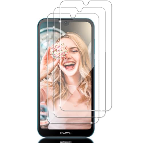 Tzstz 3 Tempered Glass Screen Protector ，for HUAWEI Y5 (2019)，9H Hardness，Anti-Scratch， Waterproof，Compatible Fingerprint，HD Klar Schutzfolien von Tzstz