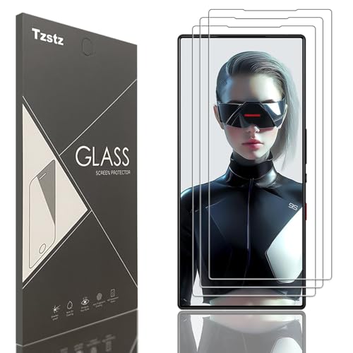 Tzstz Displayschutzfolie aus Hartglas für Red Magic 9 Pro/Red Magic 9 Pro+/Red Magic 9S Pro, Härtegrad 9H, kratzfest, HD, 3 Stück von Tzstz
