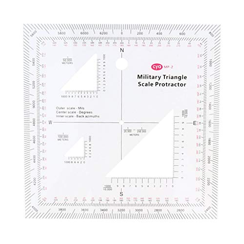 Navigation Wandern Koordinate Skala & Winkelmesser Werkzeug 12,7 x 12,7 cm zum Kartenlesen von U/D