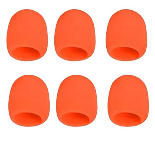 Schaumstoff-Mikrofon-Abdeckung für Handmikrofon-Windschutz, Orange, 6 Stück von U/D