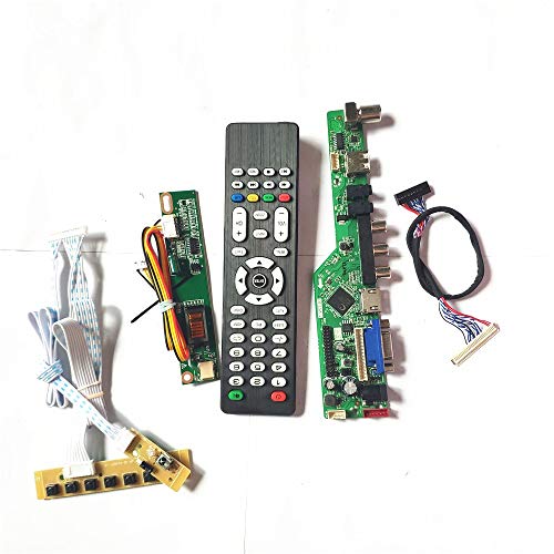CLAA154WB05A/N LCD Panel Monitor LVDS 1CCFL 30Pin T.V53 Drive Card Board HDMI VGA USB AV RF Keyboard + Fernbedienung + Inverter DIY Kit (CLAA154WB05A) von U/R