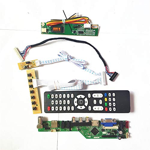 Für B141PW01 V0 V1 V2 LCD Panel Monitor T.V53 Drive Card Board LVDS 1CCFL 30Pin Tastatur + Fernbedienung + Inverter HDMI VGA USB AV DIY Kit (B141PW01 V1) von U/R