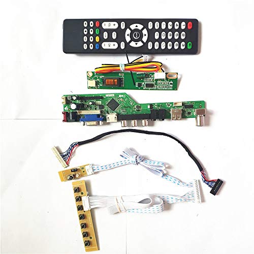 Für B154EW04 V0 V1 V6 LCD Panel Monitor LVDS 1CCFL 30Pin T.V53 Drive Card Board HDMI VGA USB AV Tastatur + Fernbedienung + Inverter DIY Kit (B154EW04 V6) von U/R