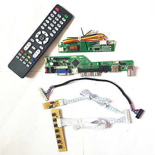 Für B154EW08 V0 V1 LVDS 1CCFL 30-polige Tastatur + Fernbedienung + Wechselrichter T.V53 Drive Card Board HDMI VGA USB AV RF LCD Panel Monitor DIY Kit (B154EW08 V1) von XGAGHB