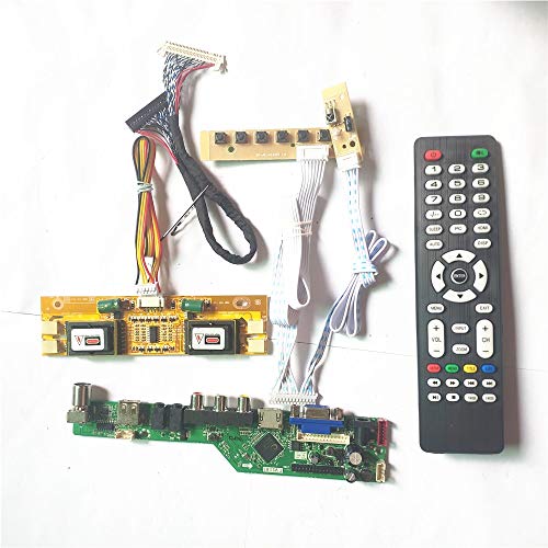 Für HT15X23-100/110/210 T.V53 Drive Card Board Inverter + Fernbedienung + Tastatur 4CCFL LVDS 20Pin LCD Display HDMI VGA AV USB RF DIY Kit (HT15X23-100) von U/R
