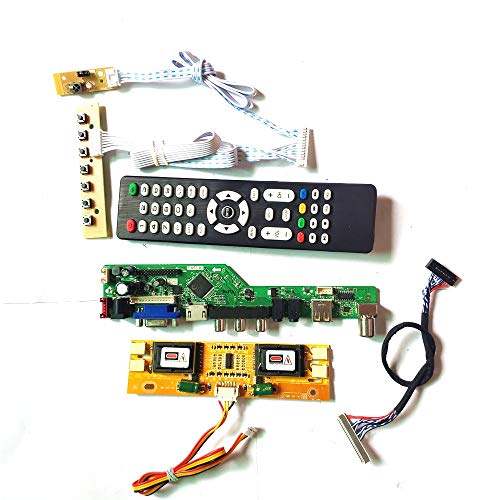 Für HT190WG1-100/101/102 LVDS 4CCFL 30-polige Tastatur + Fernbedienung + Wechselrichter HDMI VGA USB AV RF LCD Monitor T.V53 Laufwerkskarte DIY Kit (HT190WG1-100) von U/R