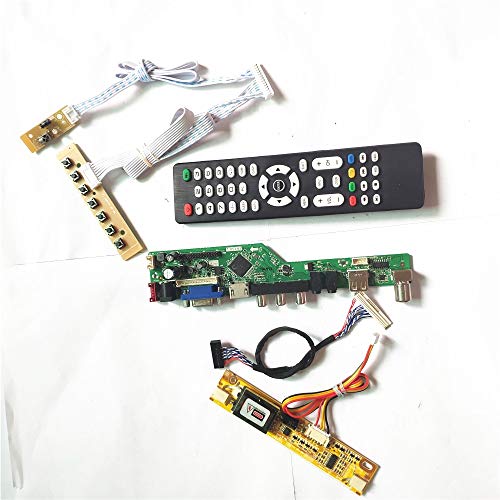 Für LM170E03-TLH1/TLH3 HDMI VGA USB AV RF LCD Panel Monitor T.V53 Drive Card Board LVDS 2CCFL 30Pin Tastatur + Fernbedienung + Inverter-Kit (LM170E03-TLH3) von U/R