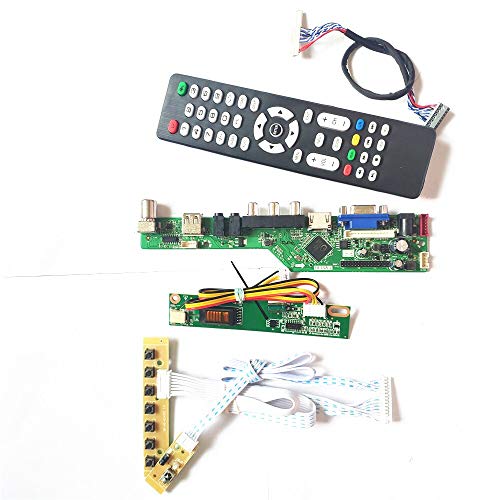 Für LP141WX3-TLA5/TLB1 T.V53 Laufwerkskartenplatine Tastatur + Fernbedienung + Wechselrichter HDMI VGA USB AV RF LCD Panel Monitor LVDS 1CCFL 30Pin Kit (LP141WX3-TLA5) von U/R