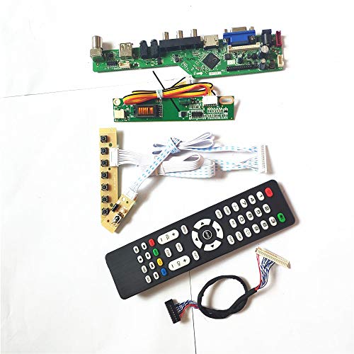 Für LP141WX3-TLN1/TLN2 LCD Panel Monitor T.V53 Drive Card Board LVDS 1CCFL 30Pin HDMI VGA USB AV RF Tastatur + Fernbedienung + Inverter-Kit (LP141WX3-TLN2) von U/R