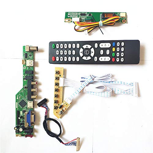 Für LP154WX4-TLC5/TLC6 LVDS 1CCFL 30Pin LCD Panel Monitor T.V53 Drive Card Board Keyboard + Fernbedienung + Inverter HDMI VGA USB AV RF Kit (LP154WX4-TLC5) von U/R