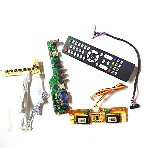 Für M170E5-L03/L05 Tastatur + Fernbedienung + Wechselrichter T.V53 Laufwerkskartenplatine LVDS 4CCFL 30Pin LCD Panel Monitor HDMI VGA USB AV RF DIY Kit (M170E5-L05) von U/R
