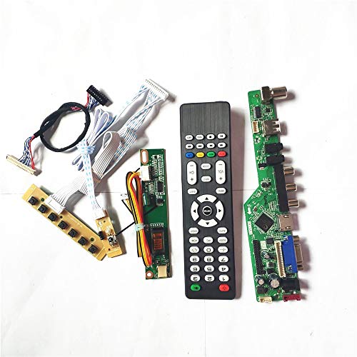 Für N150P3-L01/L02/L04 LVDS 1CCFL 30Pin LCD Panel Monitor T.V53 Drive Card Board HDMI VGA USB AV RF Tastatur + Fernbedienung + Inverter Kit (N150P3-L04) von U/R