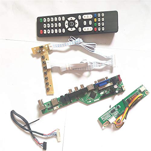 HT121X01-100/101 1CCFL LVDS 20Pin T.V53 Laufwerkskarte HDMI VGA AV USB Inverter + Fernbedienung + Tastatur LCD Display Panel DIY Kit (HT121X01-101) von U/R