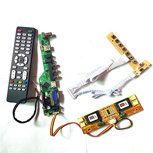 LM170E02-A5/TLA2LCD Panel Monitor LVDS 4CCFL 30Pin Tastatur + Fernbedienung + Wechselrichter TV53 Drive Card Board HDMI VGA USB AV RF DIY Kit (LM170E02-A5) von U/R
