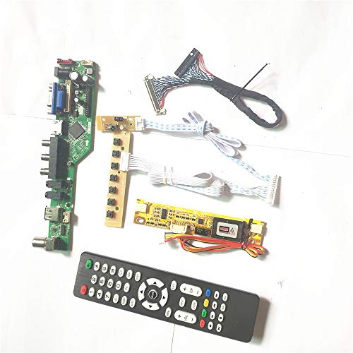 M150XN07 V1 V2 V3 2CCFL LVDS 20Pin HDMI VGA AV USB RF T.V53 Laufwerkskartenplatine Wechselrichter + Fernbedienung + Tastatur LCD Display Panel Kit (M150XN07 V3) von U/R
