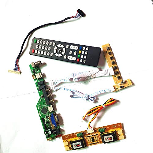 M170E7-L01/L02 Tastatur + Fernbedienung + Wechselrichter HDMI VGA USB AV RF LCD Panel Monitor LVDS 4CCFL 30Pin T.V53 Drive Card Board DIY Kit (M170E7-L01) von U/R