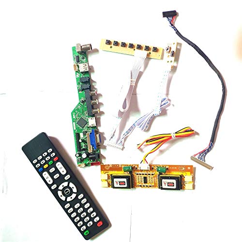 MT190AW02 V.0 V.A V.Y LCD Monitor HDMI VGA USB AV RF Tastatur + Fernbedienung + Wechselrichter LVDS 4CCFL 30Pin TV53 Drive Card Board DIY Kit (MT190AW02 V.0) von U/R