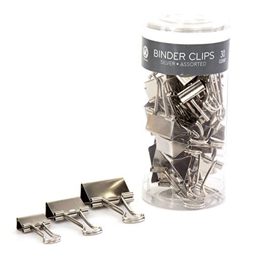 U Brands Binder Clips, Assorted Sizes, Silver Steel, 30-Count von U Brands