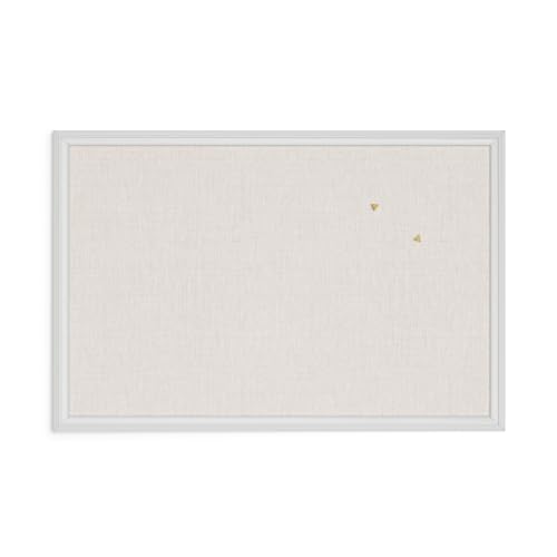 U Brands Farmhouse Pinnwand aus Leinen, 76,2 x 50,8 cm, weißer Holzrahmen (2074U00-01) von U Brands