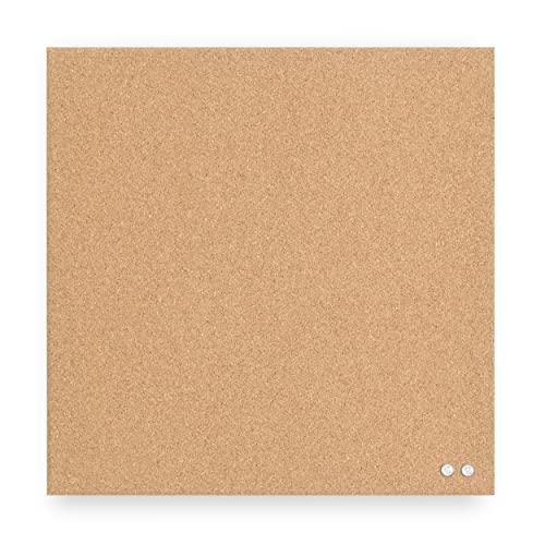 U Brands Rahmenlose quadratische Kork-Pinnwand, Bürobedarf, 35,6 x 35,6 cm, natürlich, mit Pinnnadeln, 1 Stück von U Brands