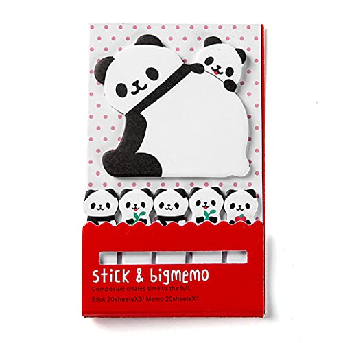 1x Haftnotiz Netter Panda Katze Muster Notizblock Notizblock Notizblock Nachrichtenblock Selbstklebende Seitenmarker Schreibwaren Büro Schulbedarf Panda Nettes Design von U-K