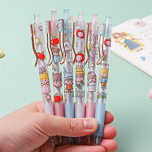 U-K 1pc Netter Cartoon Mädchen Gelstift Kawaii 0,5mm Neutral Stift für Kinder Geschenke Büro Schreibwerkzeuge Nette Nadel Stifte Japanisches SchreibwarenProfessional von U-K