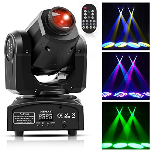 50W Moving Head Bühnenlicht, UKing RGBW LED Disco Licht, 4 Steuerungsmodi/8 Farben/8 Muster, Discolicht Partylicht mit Funktionell Fernbedienung für Halloween Weihnachten(Schwarz) von U`King