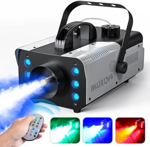Nebelmaschine UKing 1200W Nebelmaschine RGB mit 6 Lichts & Ferngesteuerte, 1L DJ Party Nebelmaschine 30-40S Kontinuierliches Sprühen Rauch für Halloween/Konzerten/Nachtclubs/Hochzeiten/Karnevalsparty Nebelmaschine UKing 1200W Nebelmaschine RGB mit 6 Lichts & Ferngesteuerte, 1L DJ Party Nebelmaschine 30-40S Kontinuierliches Sprühen Rauch für Halloween/Konzerten/Nachtclubs/Hochzeiten/Karnevalsparty von U`King