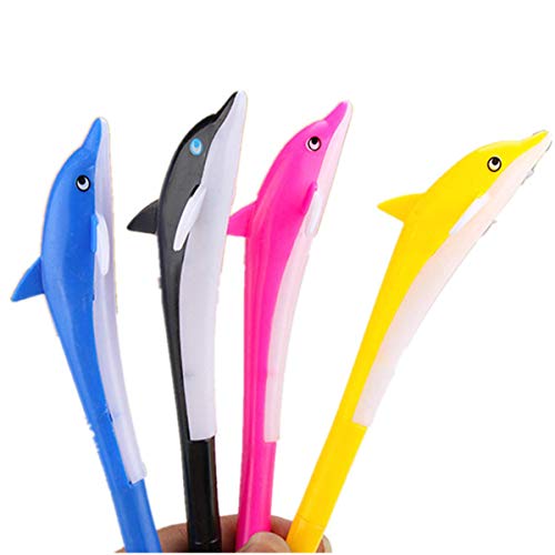 4 x 0,5 mm Delfin-Kugelschreiber für Schule, Büro, Studenten, mehrfarbig, kostengünstig und von U-M