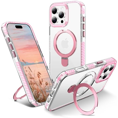 UMIONE für iPhone 16 Pro, Klare Magnetische Hülle mit Ständer und Fingerring, Kompatibel mit magsafe, Stoßfeste Transparente Hartplatte, Ganzkörperhülle, Universal für Jungen und Mädchen 6.1 - Rosa UMIONE für iPhone 16 Pro, Klare Magnetische Hülle mit Ständer und Fingerring, Kompatibel mit magsafe, Stoßfeste Transparente Hartplatte, Ganzkörperhülle, Universal für Jungen und Mädchen 6.1 - Rosa von U UMIONE