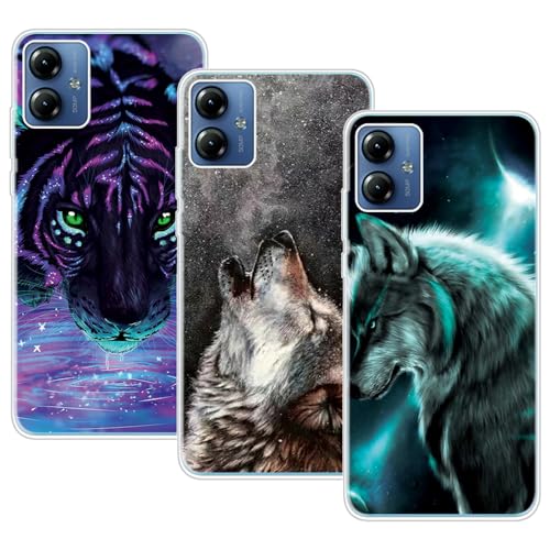 U.DARELIKE 3 Stück Hülle Silikon für Motorola Moto G14 Handyhülle Ultra Dünne Weiche TPU Schutzhülle Tiger Wolf Muster Bumper Back Cover für Moto G14 U.DARELIKE 3 Stück Hülle Silikon für Motorola Moto G14 Handyhülle Ultra Dünne Weiche TPU Schutzhülle Tiger Wolf Muster Bumper Back Cover für Moto G14 von U.DARELIKE