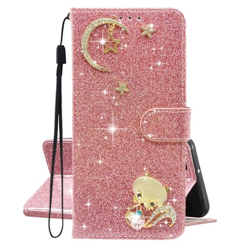 U.DARELIKE Hülle für Samsung Galaxy S22 Glitzer Handyhülle PU Leder Glänzend Flip Cover 3D Mond Stern Fuchs Design Bling Tasche Kredit Karten Schutzhülle für Samsung Galaxy S22 - Rose Gold U.DARELIKE Hülle für Samsung Galaxy S22 Glitzer Handyhülle PU Leder Glänzend Flip Cover 3D Mond Stern Fuchs Design Bling Tasche Kredit Karten Schutzhülle für Samsung Galaxy S22 - Rose Gold von U.DARELIKE
