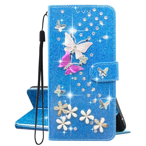 U.DARELIKE Hülle für Samsung Galaxy S25 Glitzer Handyhülle PU Leder Glänzend Flip Cover 3D Schmetterling Blumen Design Bling Tasche Kartenfach Schutzhülle für Samsung Galaxy S25 - Blau U.DARELIKE Hülle für Samsung Galaxy S25 Glitzer Handyhülle PU Leder Glänzend Flip Cover 3D Schmetterling Blumen Design Bling Tasche Kartenfach Schutzhülle für Samsung Galaxy S25 - Blau von U.DARELIKE